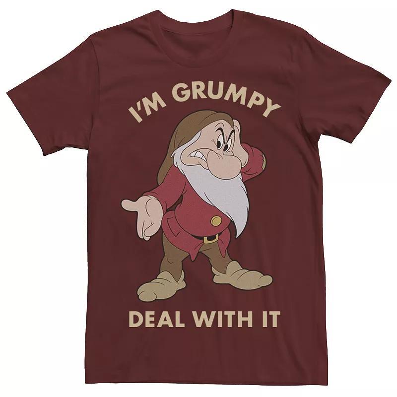 Disneys Snow White Mens Im Grumpy Deal With It Portrait Tee Red Product Image