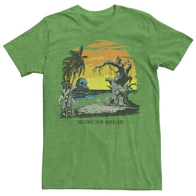 Mens Disney Peter Pan Greetings From Never Land Beach Tee Kelly Grey Product Image