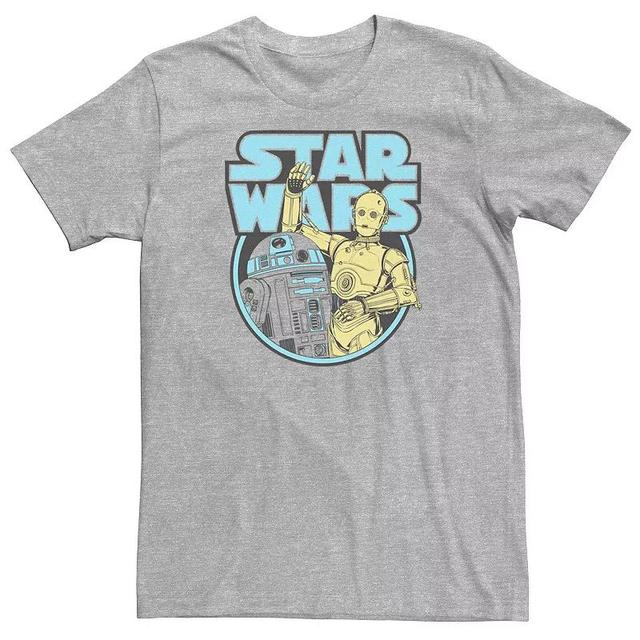 Big & Tall Star Wars C-3PO & R2-D2 Color Pop Star Wars Logo Tee, Mens Athletic Grey Product Image