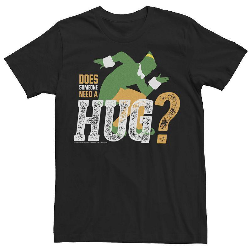 Mens Elf Buddy Does Somebody Need A Hug Large Text Poster Tee Product Image