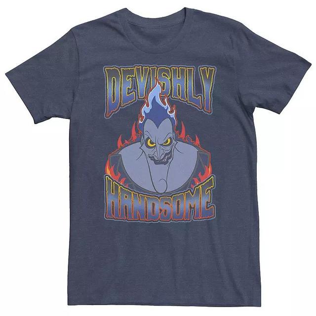 Big & Tall Disney Hercules Distressed Hades Handsome Tee, Mens Navy Grey Product Image