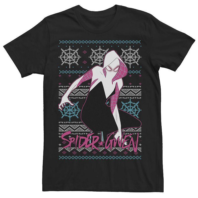 Big & Tall Marvel Spider Gwen Ugly Christmas Tee, Mens Product Image