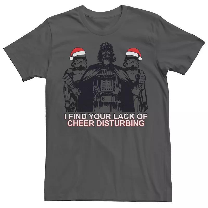 Mens Star Wars Vader Santa Troopers Christmas Tee Grey Product Image