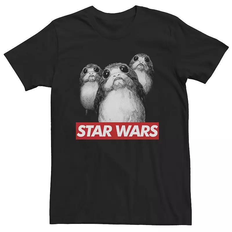 Big & Tall Star Wars Porgalicious Group Shot Logo Tee, Mens, Size: 3XL, Black Product Image