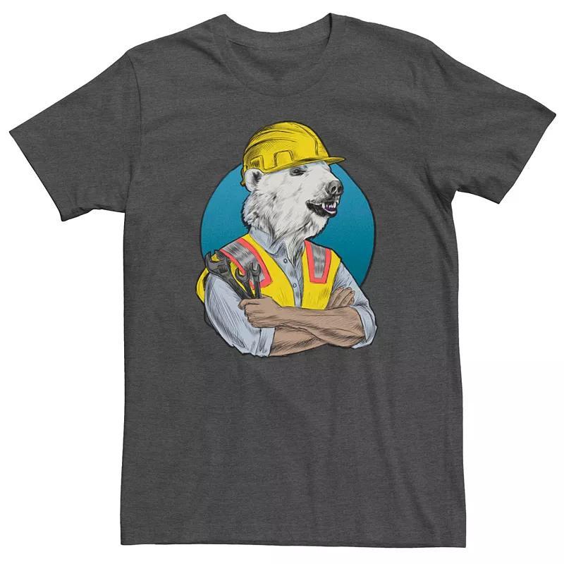 Mens Construction Worker Sketched Tee Grey Product Image