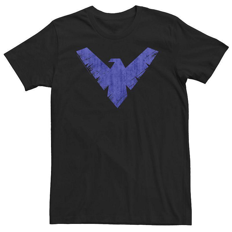 Big & Tall DC FanDome Nightwing Distressed Logo Tee, Mens Black Product Image