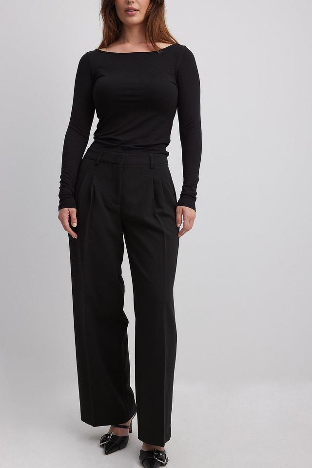 Heavy Wide Mid Waist Suit Pants Product Image