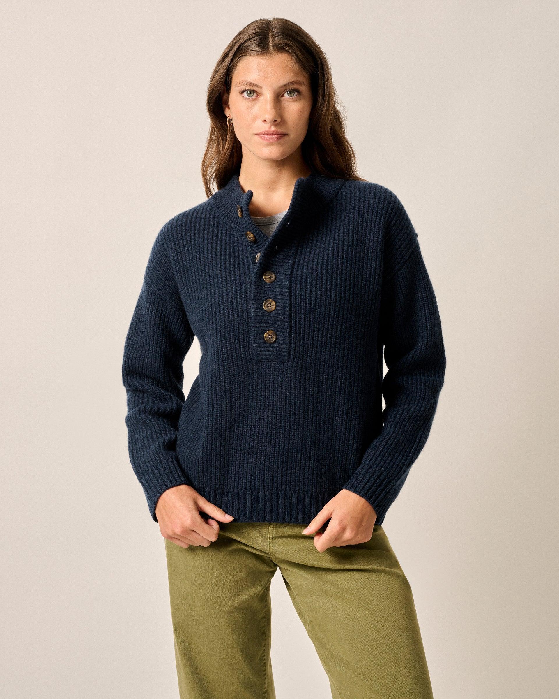 Kerrigan Cashmere Blend Henley Sweater Female Product Image