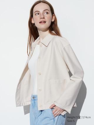 Womens Jersey Relaxed Jacket Natural XL UNIQLO US Product Image