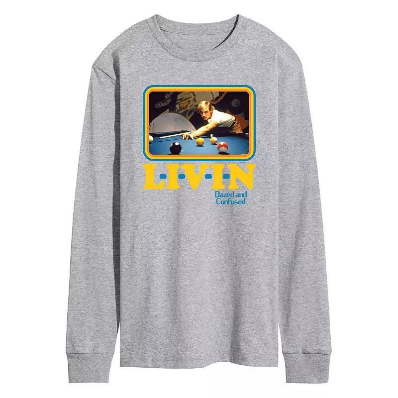 Mens Dazed and Confused L-I-V-E-N Long Sleeve Graphic Tee Athletic Grey Product Image