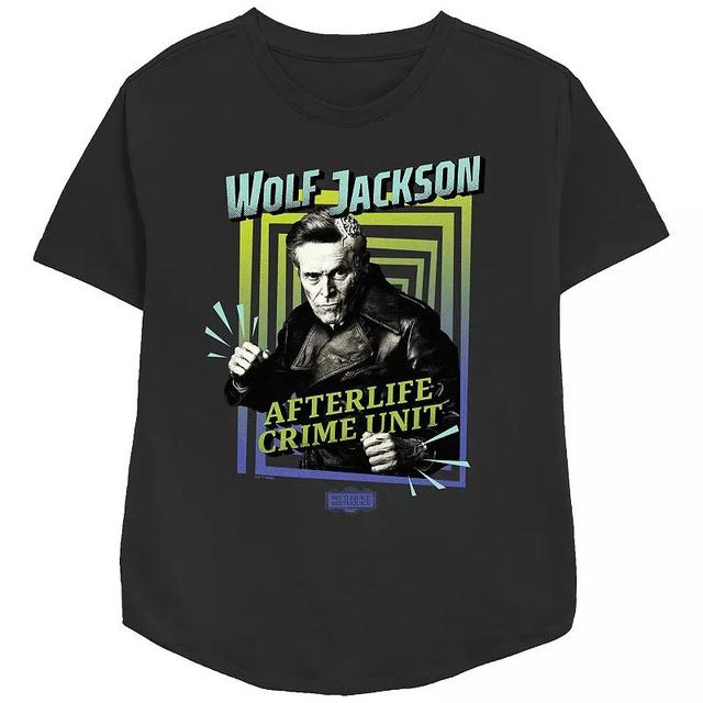 Womens Beetlejuice 2 Wolf Jackson Poster Afterlife Crime Unit Relaxed Fit Graphic Tee Product Image