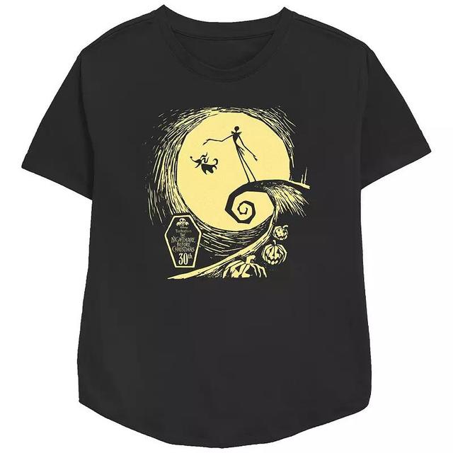 Disneys The Nightmare Before Christmas Jack Skellington Spiral Hill Womens Relaxed Fit Graphic Tee Product Image