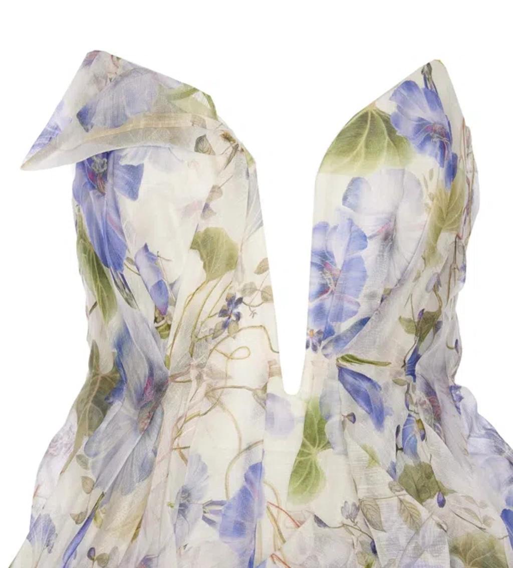 Natura Ruffled Silk Mini Dress In White Product Image