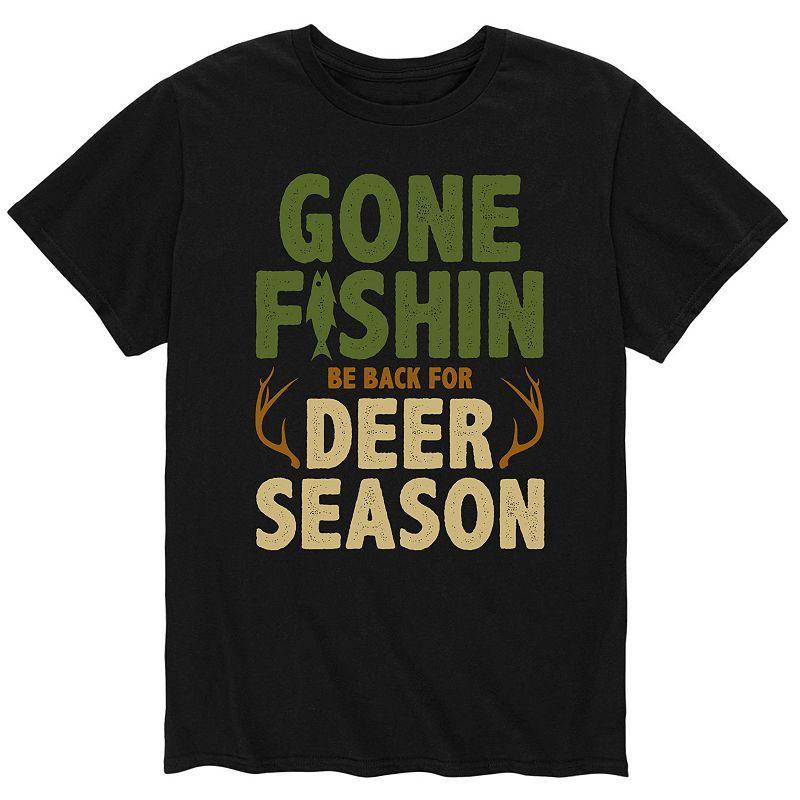 Mens Gone Fishin Be Back For Deer Season Tee Product Image