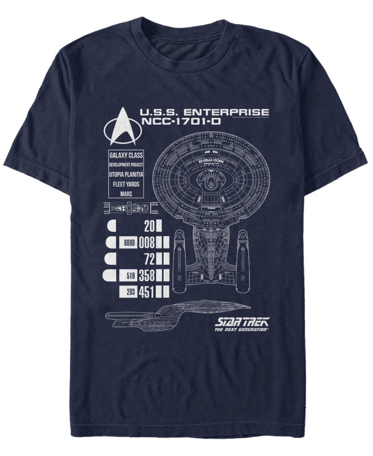 Mens Star Trek Ship Schematics Tee Blue Product Image