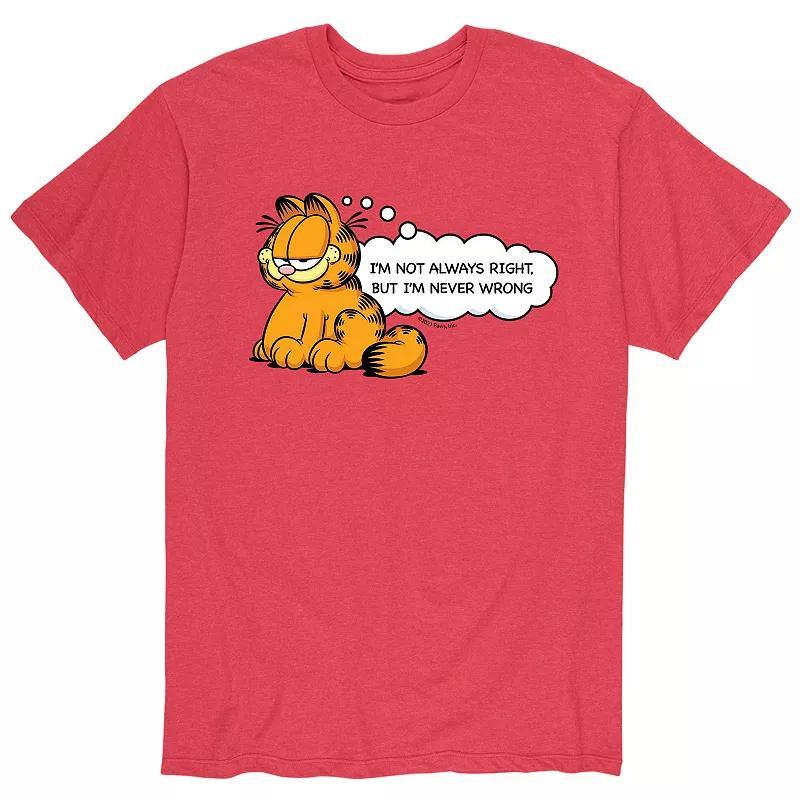 Mens Garfield Never Wrong Tee Grey Red Product Image