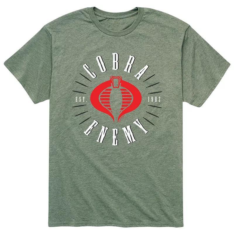 Mens GI Joe Cobra Enemy Badge Tee Grey Military Green Product Image