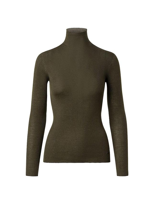 Womens Rib-Knit Turtleneck Sweater Product Image