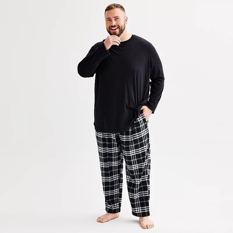 Big & Tall Sonoma Goods For Life 2-pc. Long Sleeve Pajama Top & Flannel Pajama Pant Set, Mens Product Image