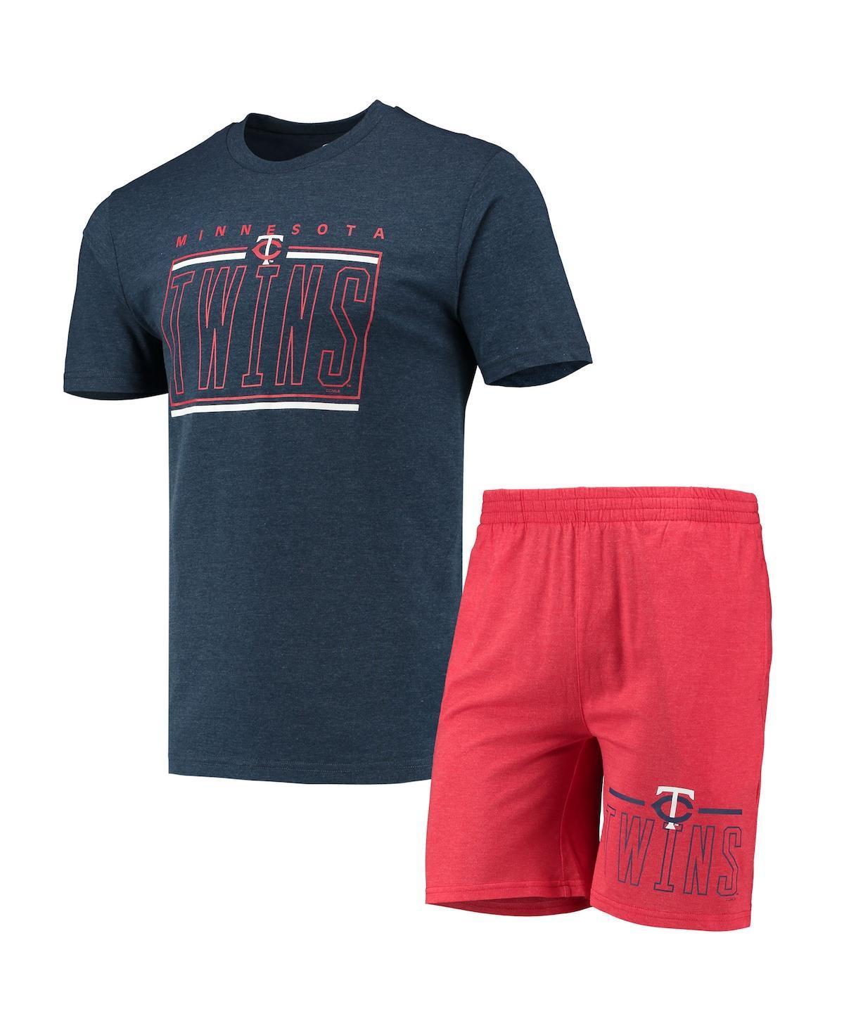 Mens Concepts Sport Red/Navy Minnesota Twins Meter T-Shirt and Shorts Sleep Set Product Image