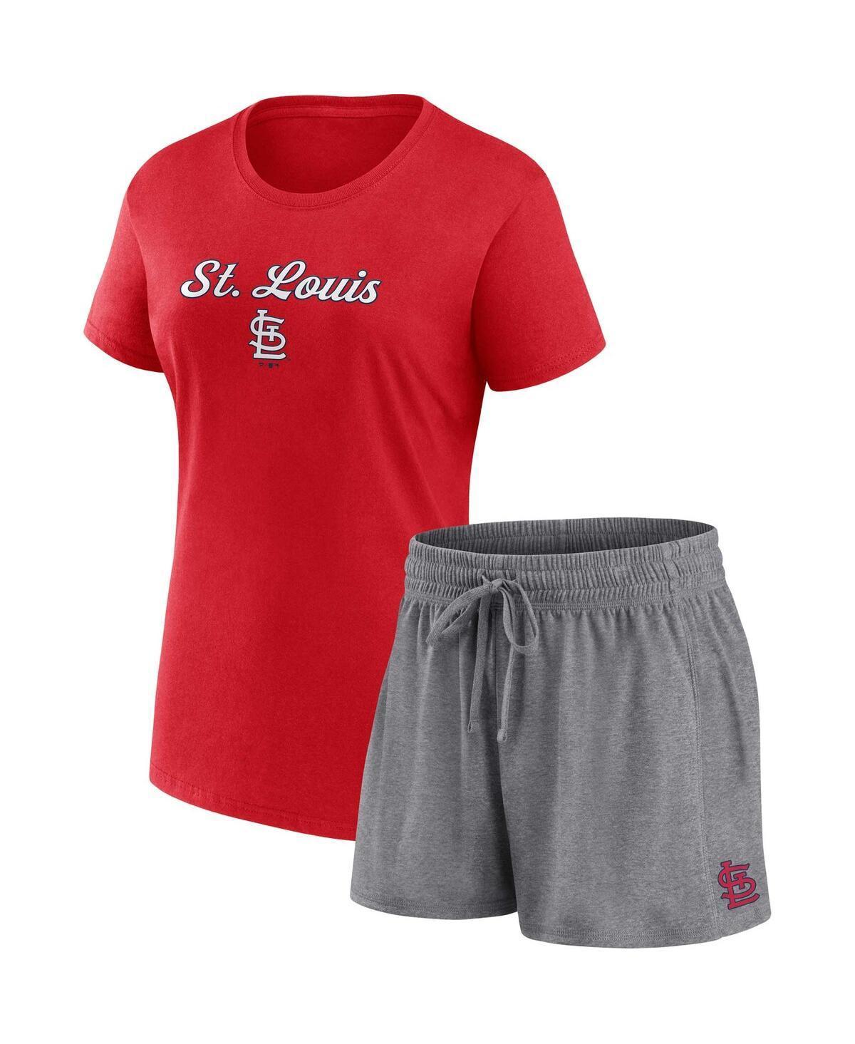 Womens Fanatics Red St. Louis Cardinals Script T-shirt and Shorts Combo Set - Red Product Image