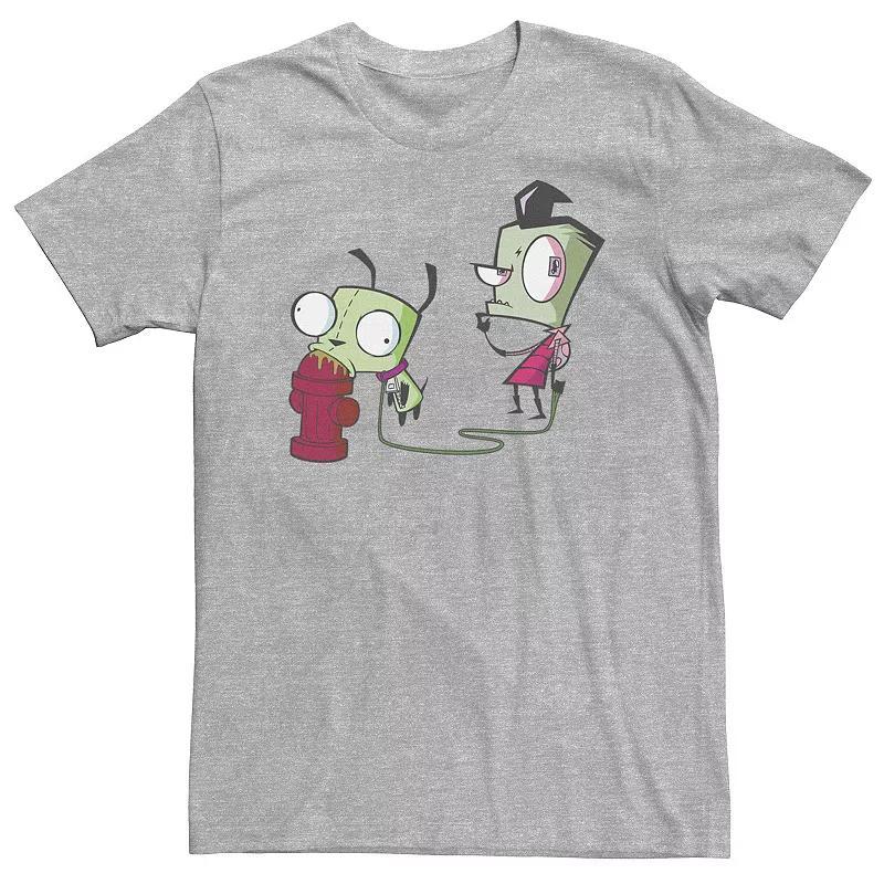 Big & Tall Nickelodeon Invader Zim Walking Gir Fire Hydrant Portrait Tee, Mens Athletic Grey Product Image