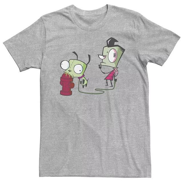 Big & Tall Nickelodeon Invader Zim Walking Gir Fire Hydrant Portrait Tee, Mens Athletic Grey Product Image