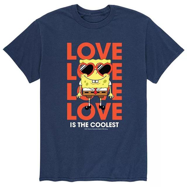 Mens SpongeBob Love Is The Coolest Tee Blue Product Image