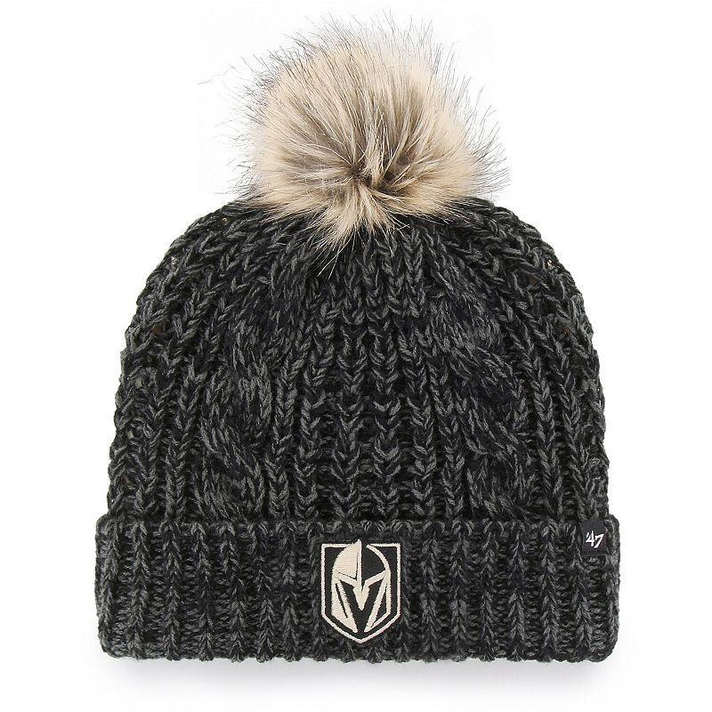 Womens 47 Black Vegas Golden Knights Meeko Cuffed Knit Hat with Pom Product Image