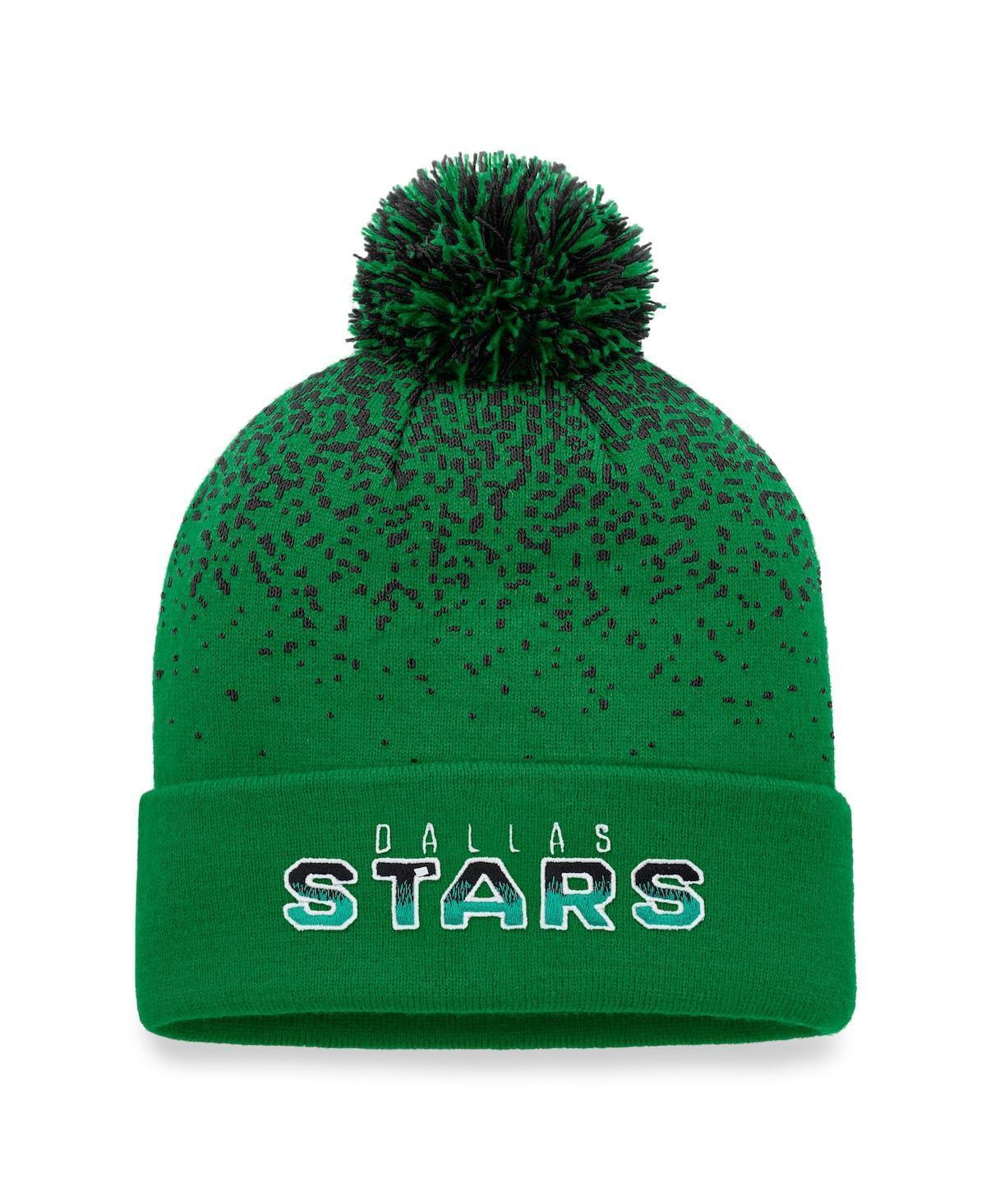 Mens Fanatics Branded Kelly Green Dallas Stars Iconic Gradient Cuffed Knit Hat with Pom Product Image