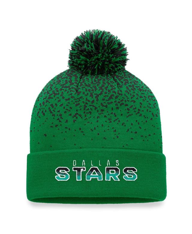 Mens Fanatics Branded Kelly Green Dallas Stars Iconic Gradient Cuffed Knit Hat with Pom Product Image