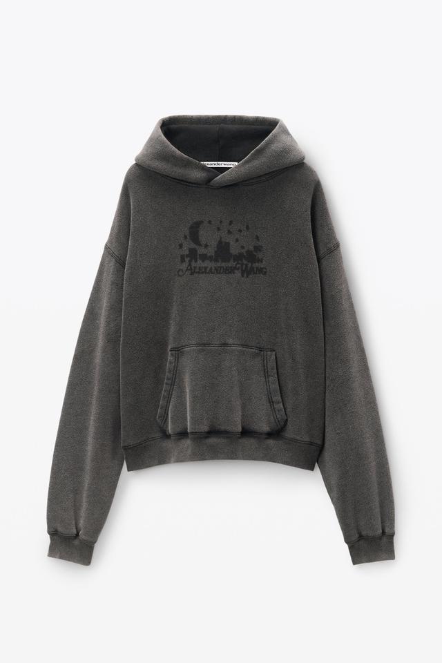 Distressed Skyline Hoodie In Sueded Cotton Terry Product Image