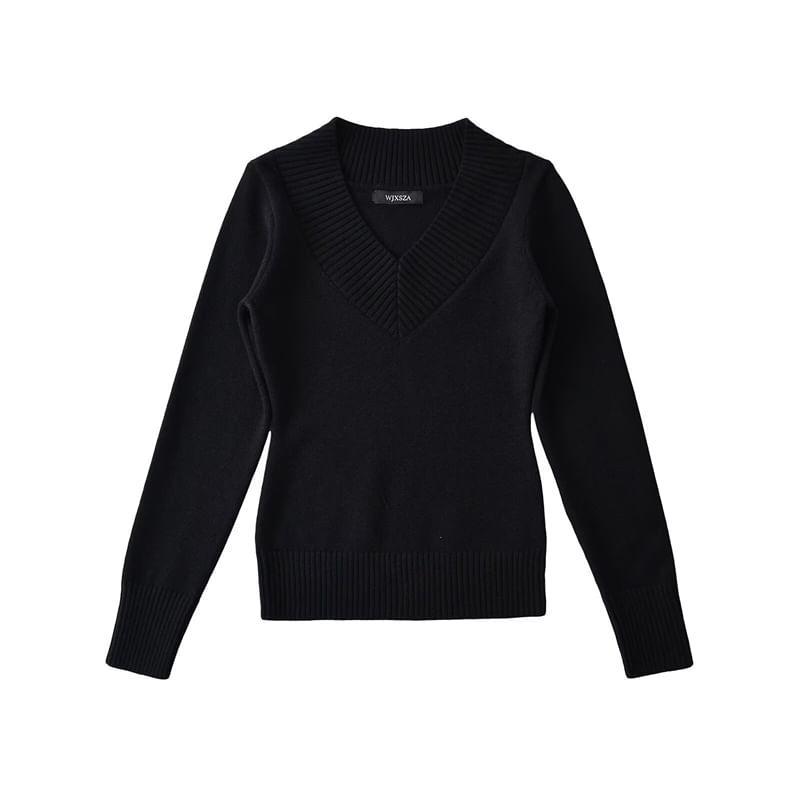 V-Neck Plain Sweater product image