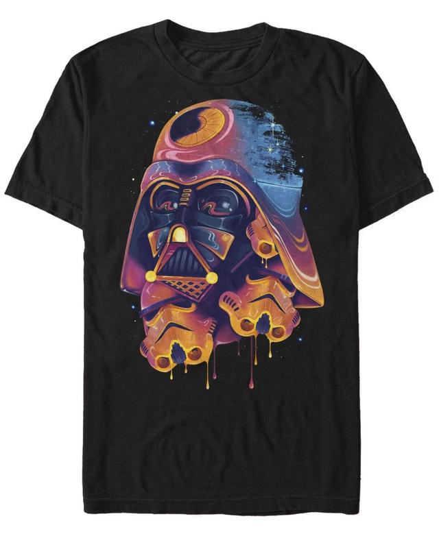 Mens Star Wars Darth Vader Helmet Artsy Paint Drip Short Sleeve Tee Product Image