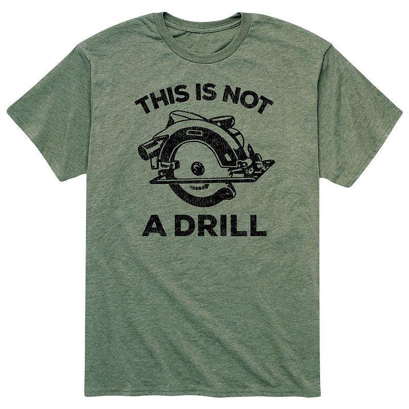 Mens This Is Not A Drill Tee Grey Military Green Product Image