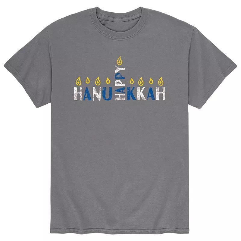 Mens Happy Hanukkah Tee Grey Product Image