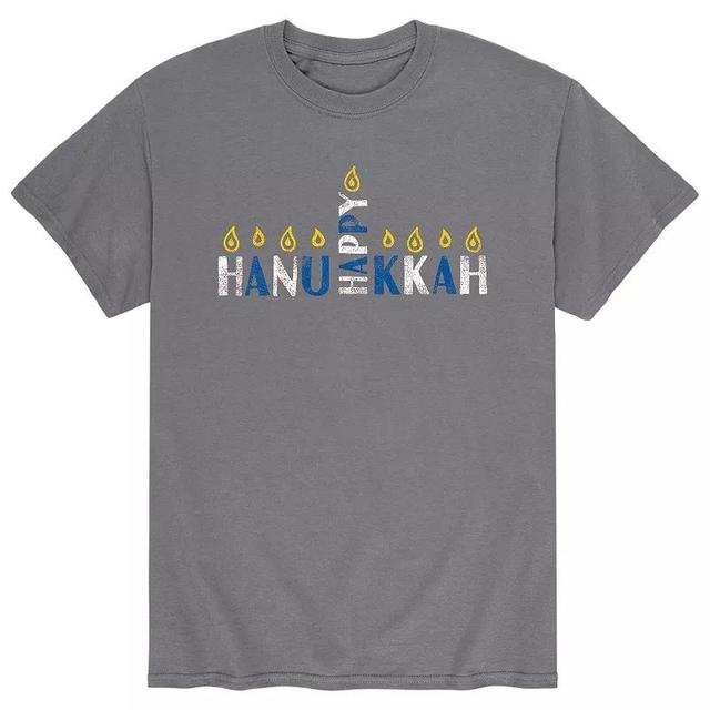 Mens Happy Hanukkah Tee Grey Product Image