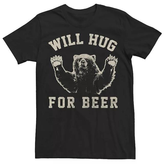 Mens Will Bear Hug For Beer Vintage Collegiate Graphic Tee Product Image