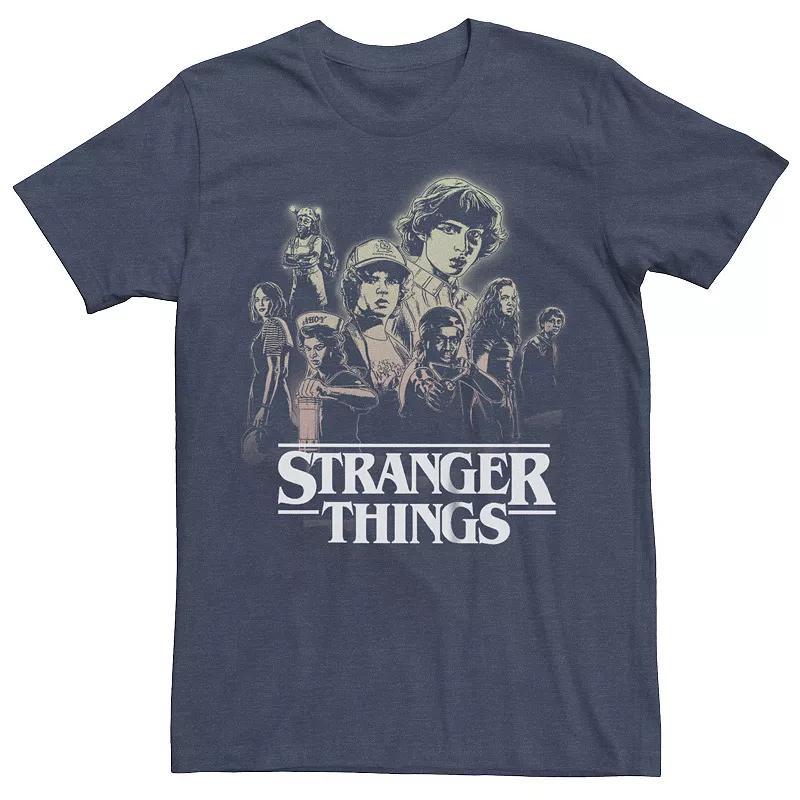 Mens Stranger Things Gradient Poster Graphic Tee Navy Grey Product Image