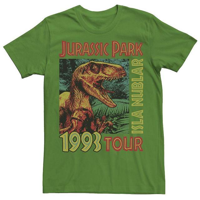 Mens Jurassic Park Isla Nublar 1993 Tour Poster Tee Grey Heather Product Image