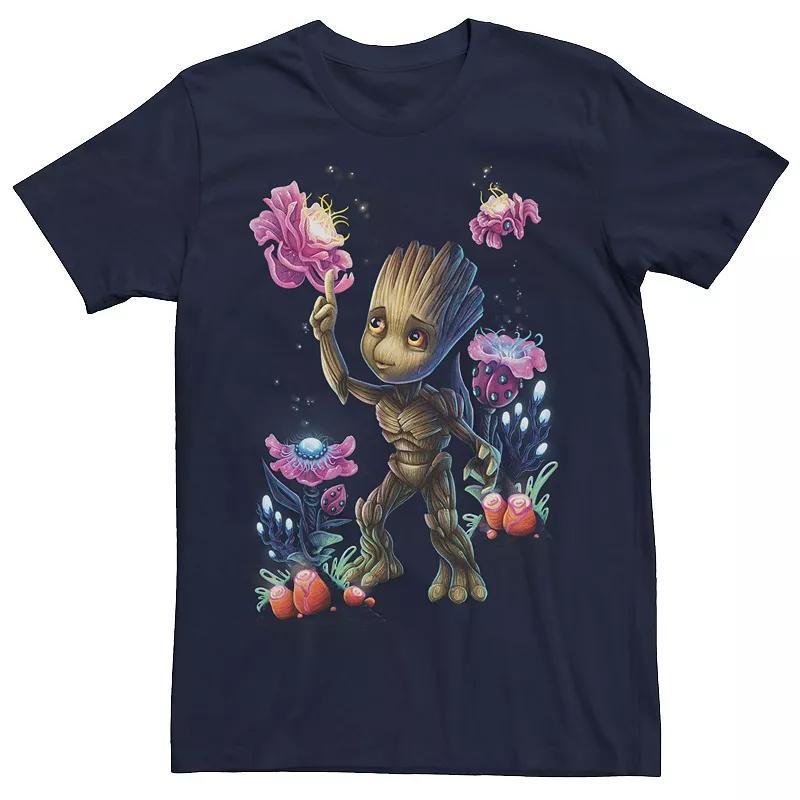 Mens Marvel Guardians Of The Galaxy Groot Plants Tee Blue Product Image