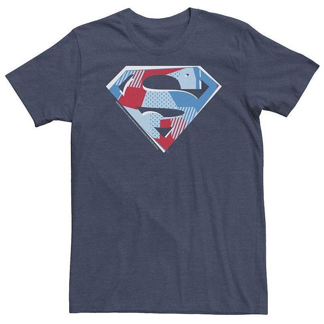 Big & Tall DC Comics Superman Cutout Chest Logo Tee, Mens Navy Grey Product Image