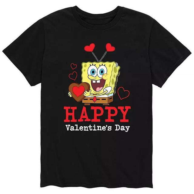 Mens SpongeBob Happy Valentines Day Tee Blue Product Image