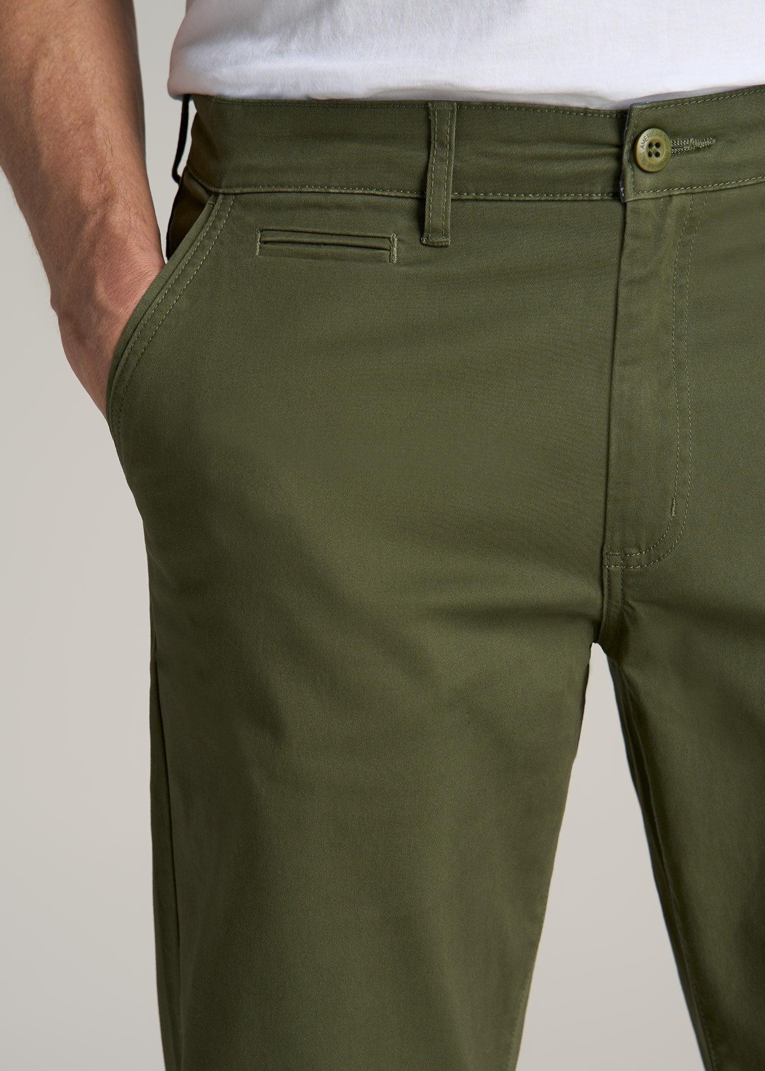 Carman TAPERED Chinos in Bright Olive - Pants for Tall Men Male Product Image