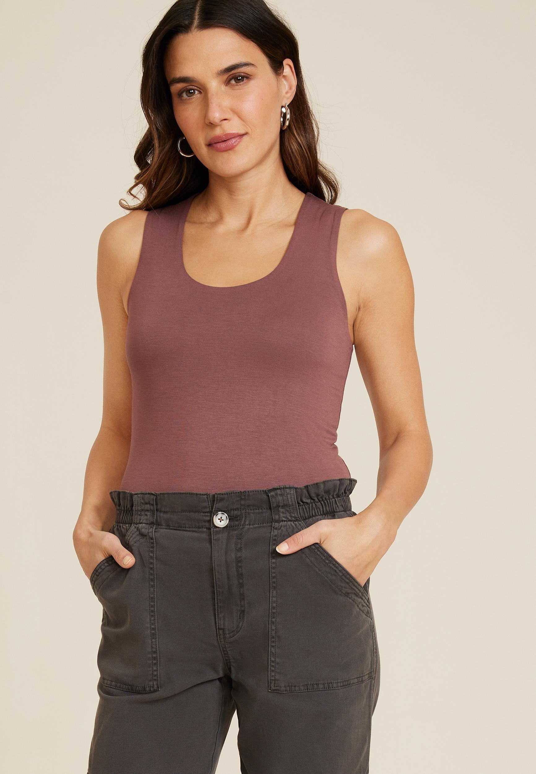 Simply Smooth Double Layer Scoop Neck Tank Top Product Image