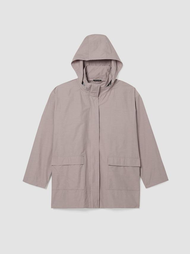 EILEEN FISHER Light Cotton Nylon Stand Collar Coatfemale Product Image