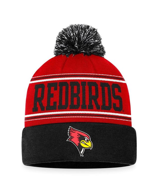 Top of the World Mens Red Illinois State Redbirds Draft Cuffed Knit Hat with Pom - Red Product Image