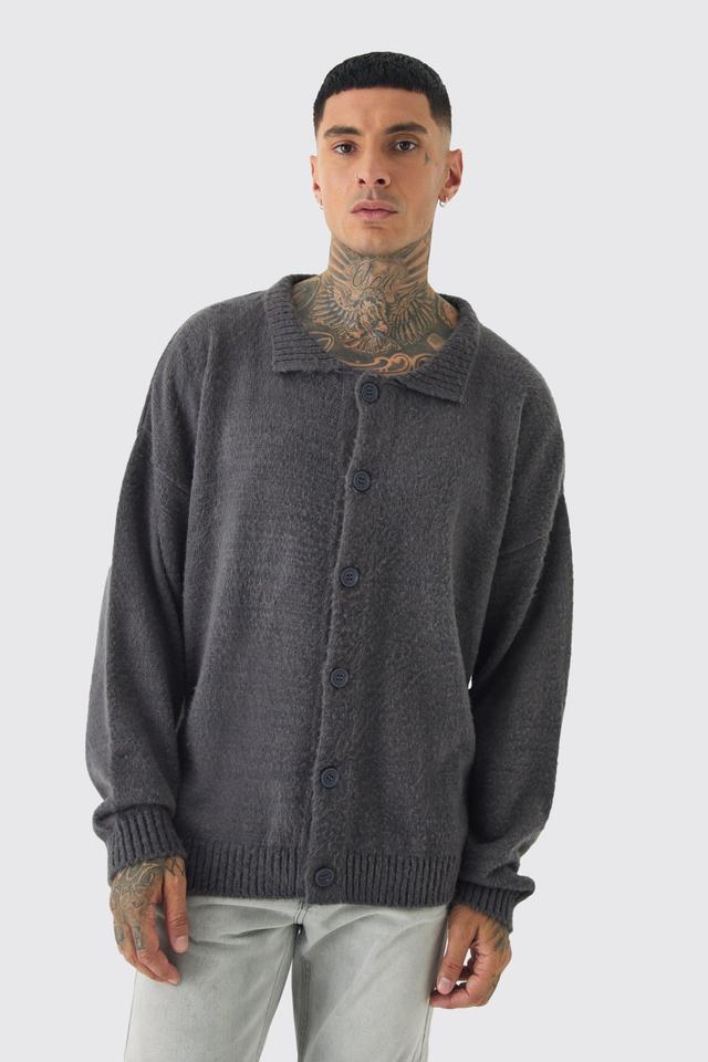 Tall Brushed Knit Overshirt | boohooMAN USA Product Image