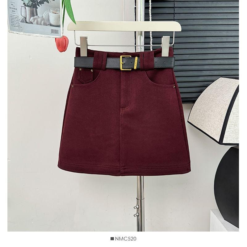 High-Rise Wool Mini Skirt Product Image