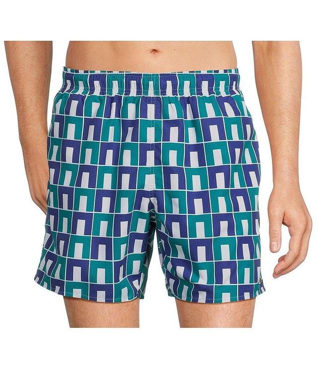 Lacoste Abstract Print 6#double; Inseam Swim Trunks Product Image